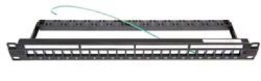 0-2153437-2 Patchpanel Kupfer, 1HE, 24fach,  unbestückt lichtgrau