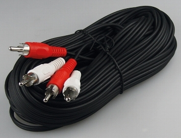 Cinch Verbindungs-Kabel 10,0m 2x Stecker / 2x Stecker, geschirmt