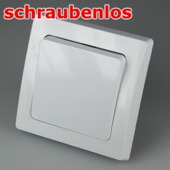 DELPHI weiß Wechsel-Schalter, UP, 250V~/ 10A, inkl. Rahmen, Klemmanschluss