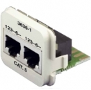 0-0183636-3 AMP ACO PLUS Insert, Cat 5e, 2 x Fast Ethernet schwarz