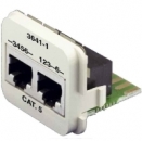 0-0183641-1 AMP ACO PLUS Insert, Cat 5e, 1 x ISDN 1 x Fast Ethernet perlweiß
