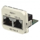 0-1711801-1 AMP ACO PLUS Insert, Cat 6A, 2 x Fast Ethernet 0-1711801-1 perlweiß