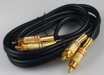 Cinch Verbindungs-Kabel 0,5m, geschirmt 2x St. / 2x St. vergoldete Metallstecker