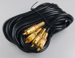 Cinch Verbindungs-Kabel 5,0m, geschirmt 2x St. / 2x St. vergoldete Metallstecker